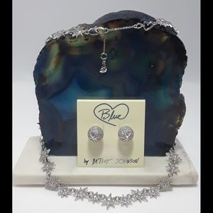 Betsey Johnson, Betsey Blue Pave Star Collar Set